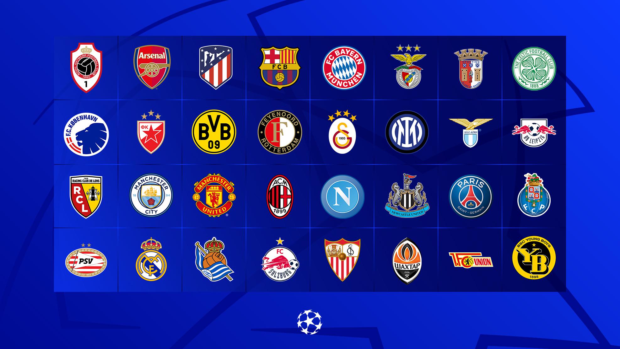 Conheça as equipas da fase de grupos da Champions League UEFA