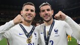 Brothers Lucas (L) and Théo Hernández could be on opposite sides as AC Milan meet Paris in the Champions League