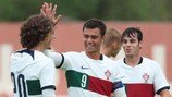 Os Sub-21 de Portugal festejam um dos golos da vitória sobre a Bielorrússia