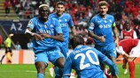 El Nápoles celebra uno de sus goles en Braga
