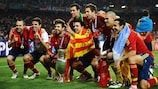 Spain celebrate after successfully defending their title in 2012
