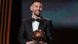 Lionel Messi receives his eighth Ballon d'Or at the 2023 ceremony