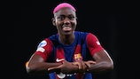 Asisat Oshoala scored with her first touch in a spectacular start to Barcelona's title defence