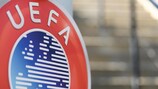 NYON, SWITZERLAND - FEBRUARY 04:  UEFA logo at the UEFA headquarters, the House of European Football on February 4, 2020 in Nyon, Switzerland. (Photo by Harold Cunningham - UEFA/UEFA via Getty Images)