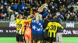 Häcken celebrate their comeback win against Real Madrid on Matchday 2