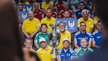 DORTMUND, GERMANY - JUNE 14: General view of Volunteers during the UEFA EURO 2024 - 'One Year To Go' event at Deutsches Fussballmuseum on June 14, 2023 in Dortmund, Germany. (Photo by Simon Hofmann - UEFA/UEFA via Getty Images)