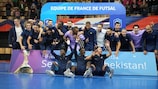 France celebrate reaching their first World Cup