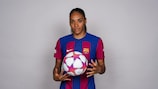 BARCELONA, SPAIN - OCTOBER 11: Salma Paralluelo of FC Barcelona poses for a photo during the UEFA Women's Champions League official portrait shoot  at Estadi Johan Cruyff on October 11, 2023 in Barcelona, Spain. (Photo by Aitor Alcalde - UEFA/UEFA via Getty Images)