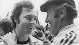 Franz Beckenbauer and Helmut Schön following West Germany's triumph in 1972