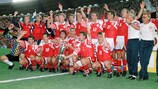 Les joueurs danois, lauréats en 1992