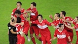 Los jugadores de Turquía celebran su victoria sobre Croacia en la UEFA EURO 2008