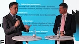 Michele Uva, UEFA’s director of social and environmental sustainability, addresses Human Change panel in Davos, Switzerland.