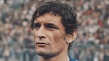 Italy forward Luigi Riva lines up during the 1970 World Cup 