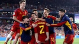 Spain celebrate after Dani Carvajal's winning penalty