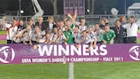 Germany celebrate after winning the title in 2011