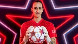PRAGUE, CZECH REPUBLIC - NOVEMBER 07: Olivie Lukasova of Slavia Praha poses for a portrait during the UEFA Women's Champions League Official Portraits shoot at Fortuna Arena on November 07, 2023 in Prague, Czech Republic. (Photo by Boris Streubel - UEFA/UEFA via Getty Images)