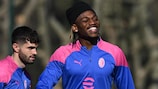 Rafael Leão in Milan training on Wednesday