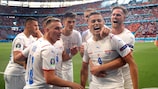 República Checa celebra un gol ante Países Bajos en los octavos de la EURO 2020