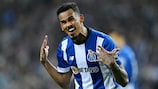 PORTO, PORTUGAL - FEBRUARY 21: Galeno of FC Porto celebrates during the UEFA Champions League 2023/24 round of 16 first leg match between FC Porto and Arsenal FC at Estadio do Dragao on February 21, 2024 in Porto, Portugal. (Photo by David Ramos/Getty Images)