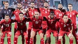 Selecção de Malta antes de um jogo da Nations League de 2022/23