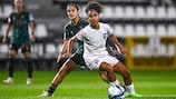 Action from the 2023 UEFA Women's  Under-19 EURO game between France and Germany 