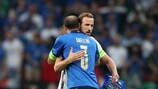 Harry Kane und Giorgio Chiellini vor dem Endspiel der EURO 2020