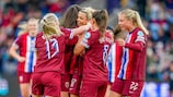 Noruega celebra su gol ante Finlandia