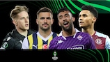 Club Brugge's Michał Skóraś, Fener's Dušan Tadić, Fiorentina's Nicolás González and Aston Villa's Ollie Watkins