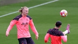 Erling Haaland in training for Manchester City on Tuesday