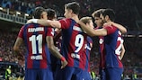Raphinha scored his second goal of the tie to put Barcelona two goals ahead on aggregate