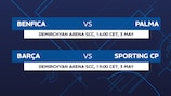 Friday's semi-finals: Benfica-Palma, Barça-Sporting
