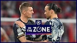 Madrid's Toni Kroos and Bayern's Leroy Sané at full time