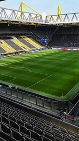 This photo taken on April 30, 2024 shows an interior view of the Signal Iduna Park in Dortmund, western Germany. The UEFA EURO 2024 will take place from June 14 to July 14 in ten stadiums in Germany including the Signal Iduna Park in Dortmund. (Photo by Ina FASSBENDER / AFP) (Photo by INA FASSBENDER/AFP via Getty Images)