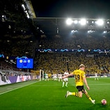 DORTMUND, GERMANY - MAY 1: Julian Brandt of Borussia Dortmund in action during the UEFA Champions League semi-final first leg soccer match between Borussia Dortmund and Paris Saint-Germain at Signal Iduna Park on May 1, 2024 in Dortmund, Germany. (Photo by Hendrik Deckers/Borussia Dortmund via Getty Images)